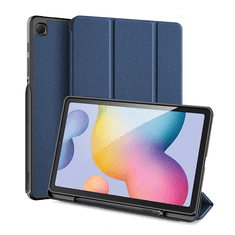 Dux Ducis DOMO tok álló, bőr hatású (aktív FLIP, oldalra nyíló, TRIFOLD S pencil tartó, textil minta) SÖTÉTKÉK [Samsung Galaxy Tab S6 Lite 10.4 LTE (SM-P619) 2022] (5996457968336)