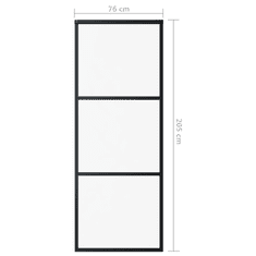 Vidaxl fekete ESG üveg és alumínium tolóajtó 76 x 205 cm (151008)