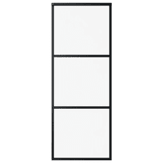 Vidaxl fekete ESG üveg és alumínium tolóajtó 76 x 205 cm (151008)