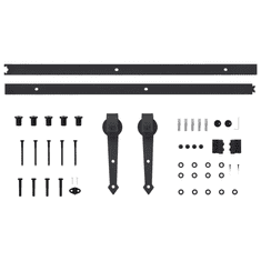 Vidaxl tömör fenyőfa tolóajtó fémszerelék szettel 100 x 210 cm (3203247)