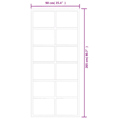 Vidaxl fekete ESG üveg és alumínium tolóajtó 90 x 205 cm (151018)