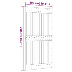 Vidaxl NARVIK tömör fenyőfa ajtó 100 x 210 cm (154441)