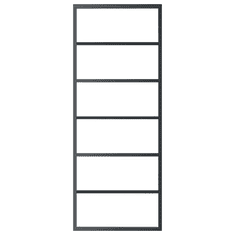 Vidaxl fekete ESG üveg és alumínium tolóajtó 76 x 205 cm (151014)