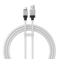 BASEUS USB töltő- és adatkábel, USB Type-C, 100 cm, 6000 mA, 100W, törésgátlóval, gyorstöltés, Coolplay, CAKW000602, fehér (RS146349)