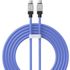 BASEUS USB Type-C töltő- és adatkábel, USB Type-C, 200 cm, 100W, törésgátlóval, gyorstöltés, PD, Coolplay, CAKW000303, kék (RS146348)