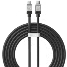 BASEUS USB Type-C töltő- és adatkábel, USB Type-C, 200 cm, 100W, törésgátlóval, gyorstöltés, PD, Coolplay, CAKW000301, fekete (G146346)