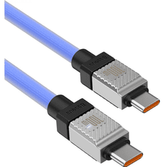 BASEUS USB Type-C töltő- és adatkábel, USB Type-C, 200 cm, 100W, törésgátlóval, gyorstöltés, PD, Coolplay, CAKW000303, kék (RS146348)