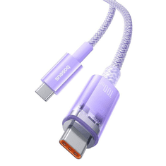 BASEUS USB Type-C töltő- és adatkábel, USB Type-C, 200 cm, 6000 mA, 100W, gyorstöltés, PD, cipőfűző minta, Explorer, lila (G149721)