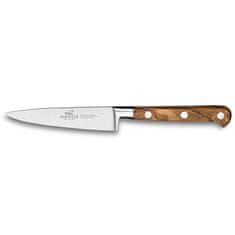Kuchyňský nůž Lion Sabatier, 831085 Idéal Provencao, nůž odřezky, čepel 10 cm z nerezové oceli, rukojeť z olivového dřeva, plně kovaný, nerez nýty