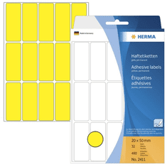 Herma Vielzwecketiketten gelb 20x50 mm Papier matt 480 St. (2411)