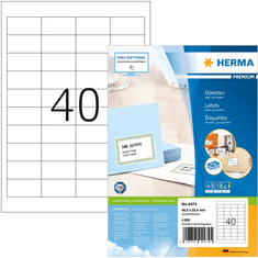 Herma Etik. Premium A4 weiß 48,5x25,4 mm Papier 4000 St. (4474)