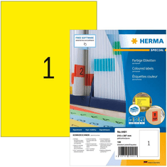 Herma Etiketten A4 gelb 210x297 mm Papier matt 100 St. (4401)