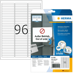 Herma Etiketten A4 weiß 63,5x8,5 mm ablösb. Papier 2400 St. (4202)