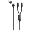 USB / Type C Ladekabel DUO 2x Lightning Nylon 1,5m sw (797365)