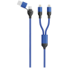 USB / Type C Ladekabel DUO 2x Lightning Nylon 1,2m blau (797364)