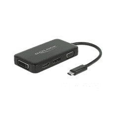 DELOCK Adapter USB-C > VGA/HDMI/DVI/DP St/Bu schwarz (63929)