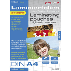 Genie Laminiertaschen 50 A4 - Folien 125 Mic. (10275)