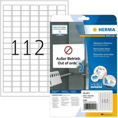 Herma Etiketten A4 weiß 25,4x16,9 mm ablösb. Papier 2800 St. (4211)