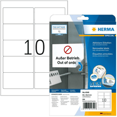 Herma Adressetiketten A4 weiß 96x50,8 mm Papier 250 St. (4349)