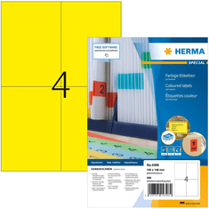 Herma Etiketten A4 gelb 105x148 mm Papier matt 400 St. (4396)