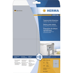 Herma Typenschildetiketten A4 silb. 105x148 mm Folie 100 St. (4216)