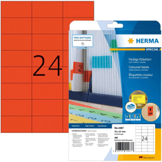 Herma Etiketten A4 rot 70x37 mm Papier matt 480 St. (4467)