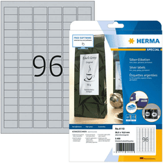 Herma Etiketten A4 silber 30,5x16,9 mm Folie glänz. 2400 St. (4110)