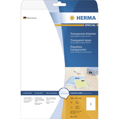 Herma Etiketten transparent matt A4 210x297 mm Folie 25 St. (4375)