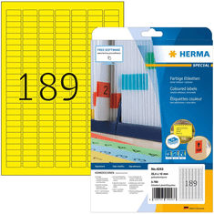 Herma Etiketten A4 gelb 25,4x10 mm Papier matt 3780 St. (4243)