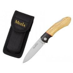 Muela GT-8M.OL kültéri zsebkés 8 cm, fekete, Micarta, olívafa, nylon hüvely