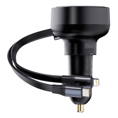 BASEUS Enjoyment Pro autós töltő USB-C - Lightning kábellel 60W fekete (C00057802111-00) (C00057802111-00)