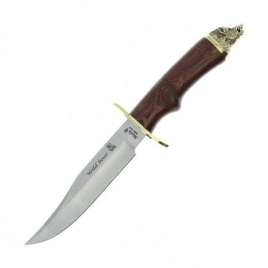 Muela WILDBOAR-16R vadászkés 16 cm, Pakka fa, sárgaréz, vaddisznó, bőr tok