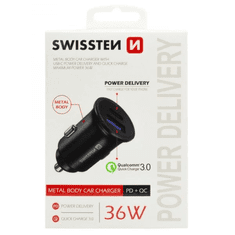 SWISSTEN Szivargyújtós USB Gyorstöltő 36W (3020111760) (s3020111760)