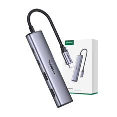 Ugreen CM473 USB-C - 2x USB-A +USB-C szürke (15395) (15395)