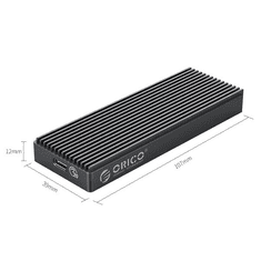 Orico M.2 NVMe külső SSD ház szürke (ORICO-M2PAC3-G20-GY-BP) (ORICO-M2PAC3-G20-GY-BP)