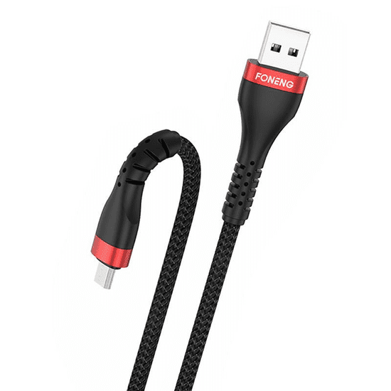 Foneng X82 USB-A - Micro USB 3A töltőkábel 1m fekete (X82 Micro)