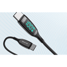 Blitzwolf USB-C – USB-C kábel kijelzővel 100W 1.8m fekete (BW-TC23) (BW-TC23 1.8m)