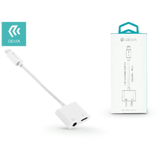 Devia Devia lightning + 3.5 mm jack adapter egyidőben történő töltéshez és zenehallgatáshoz - Devia Smart 2in1 Lightning-Jack adapter - white