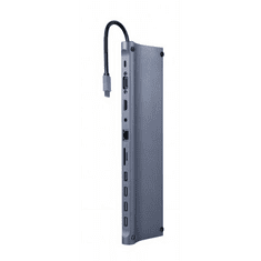 Gembird Multi Port Adapter USB Type C 11in1 USB hub szürke (A-CM-COMBO11-01) (A-CM-COMBO11-01)