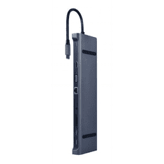 Gembird Multi Port Adapter USB Type C 10in1 USB hub szürke (A-CM-COMBO10-01) (A-CM-COMBO10-01)