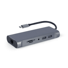 Gembird Multi Port Adapter USB Type C 7in1 USB hub szürke (A-CM-COMBO7-01) (A-CM-COMBO7-01)