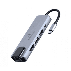 Gembird Multi Port Adapter USB Type C 5in1 USB hub szürke (A-CM-COMBO5-04) (A-CM-COMBO5-04)