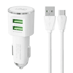 LDNIO DL-C29 autós töltő 2xUSB-A hálozati töltő +USB-C kábel (5905316142749) (DL-C29 Type C)