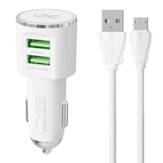 LDNIO DL-C29 autós töltő 2xUSB-A hálozati töltő + Micro USB kábel (5905316142732) (DL-C29 Micro)