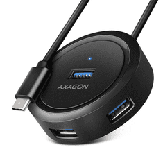 AXAGON HUE-P1C SuperSpeed 4xUSB-A portos, USB-C csatlakozós hub (HUE-P1C)