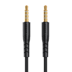 Vipfan L04 Mini jack 3.5mm AUX kábel 1m aranyozott fekete (L04) (L04)