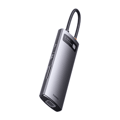 BASEUS Metal Gleam Series 8 az 1-ben hub USB-C - 3x USB 3.0 HDMI USB-C PD microSD/SD VGA (WKWG050013) (WKWG050013)