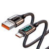 SJ544USB01 120cm-es Type-C - USB-A töltő- és adatkábel LCD kijelzővel fekete 66W,6A (1380751) (SJ544USB01)