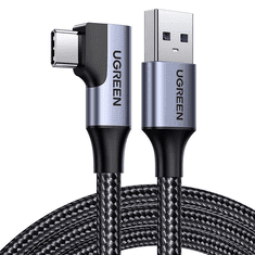 Ugreen US385 USB-USB-C ferde kábel, 3A, 1m, fekete (20299) (UG20299)