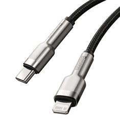 BASEUS Cafule USB-C- Lightning kábel, PD, 20W, 0.25m, fekete (CATLJK-01) (CATLJK-01)